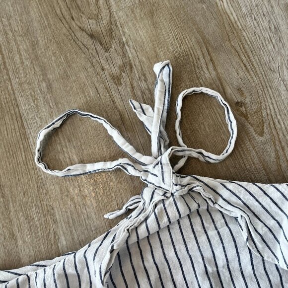 Womens GB White and Blue Stripe Blouse - S - Picture 6 of 9